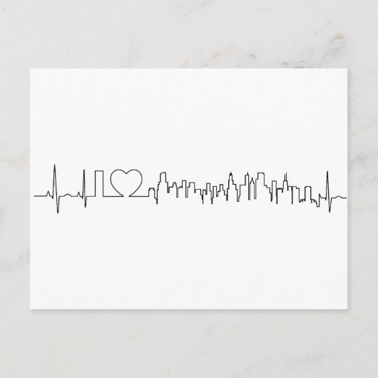 Ik hou van Chicago in een uitzonderlijke ecg stijl Briefkaart (Voorkant)