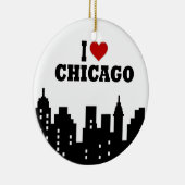 Ik hou van Chicago Keramisch Ornament (Rechts)