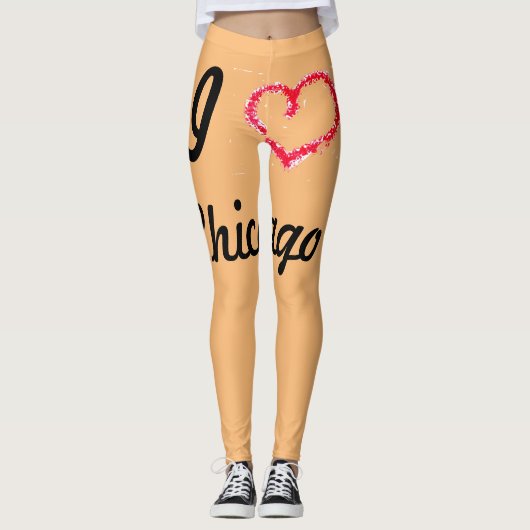 Ik hou van Chicago Leggings (Voorkant)