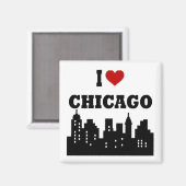 Ik hou van Chicago Magneet (Voorkant / Achterkant)