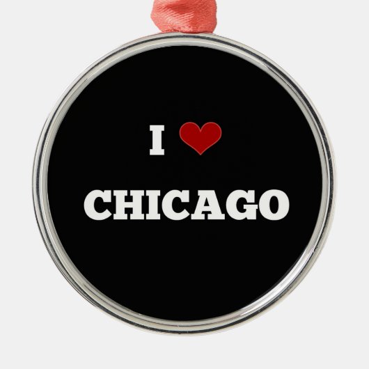 Ik hou van Chicago Metalen Ornament (Voorkant)