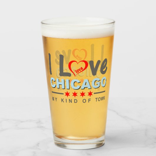 Ik hou van Chicago, mijn soort stad, Illinois Glas (Voorkant gevuld)