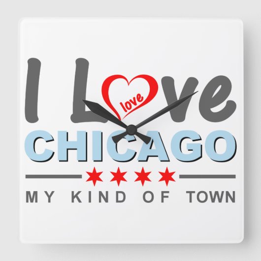 Ik hou van Chicago, mijn soort stad, Illinois Vierkante Klok (Voorkant)