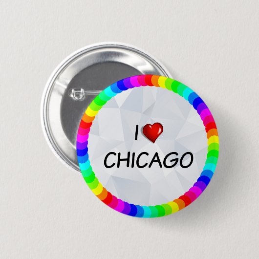 Ik hou van Chicago Ronde Button 5,7 Cm (Voorkant /achterkant)