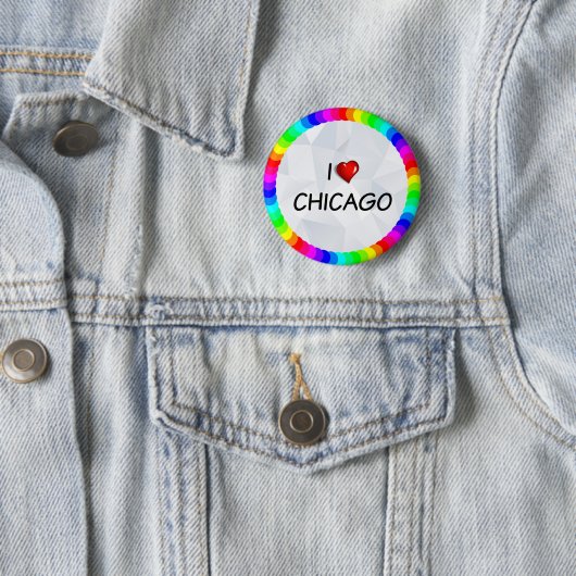 Ik hou van Chicago Ronde Button 5,7 Cm (In situ)