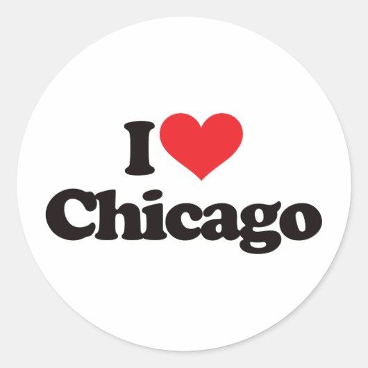 Ik hou van Chicago Ronde Sticker (Voorkant)