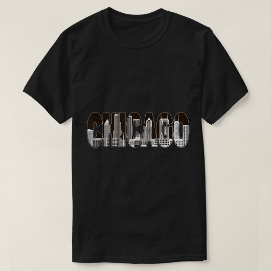 Ik hou van Chicago Skyline T-shirt (Design voorkant)