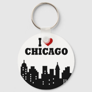Ik hou van Chicago Sleutelhanger