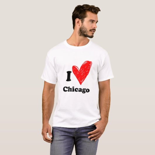 Ik hou van Chicago T-Shirt (Voorkant volledig)