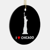 Ik hou van Chicago - Vrijheidsbeeld Keramisch Ornament (Rechts)