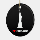 Ik hou van Chicago - Vrijheidsbeeld Keramisch Ornament (Links)