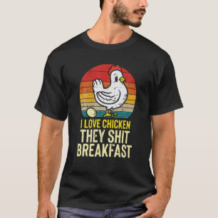 Ik hou van Chicken Breakfast Funny Boerderij Anima T-shirt