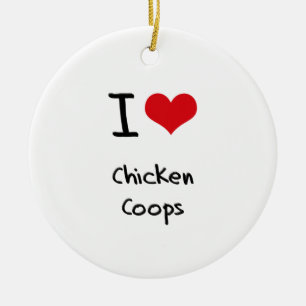 Ik hou van Chicken Coops Keramisch Ornament