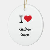 Ik hou van Chicken Coops Keramisch Ornament (Links)