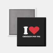 Ik hou van Chicken Pot Pie Ik Hart Chicken Pot Pie Magneet (Voorkant / Achterkant)