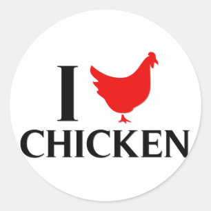 Ik hou van Chicken Ronde Sticker