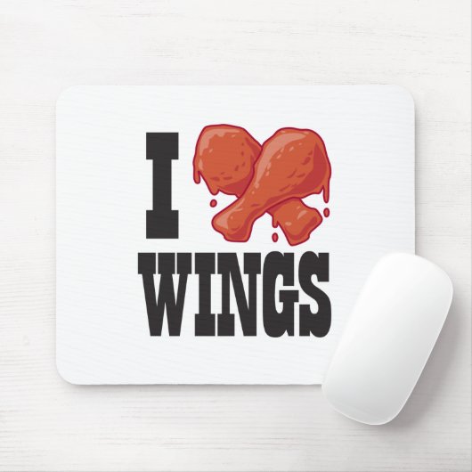 Ik hou van Chicken Wings Muismat (Met muis)