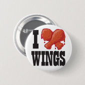 Ik hou van Chicken Wings Ronde Button 5,7 Cm (Voorkant /achterkant)