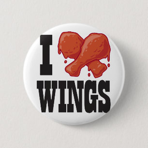 Ik hou van Chicken Wings Ronde Button 5,7 Cm