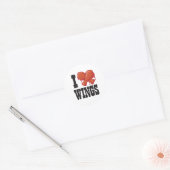 Ik hou van Chicken Wings Ronde Sticker (Envelop)