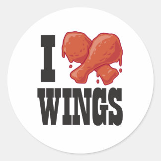 Ik hou van Chicken Wings Ronde Sticker