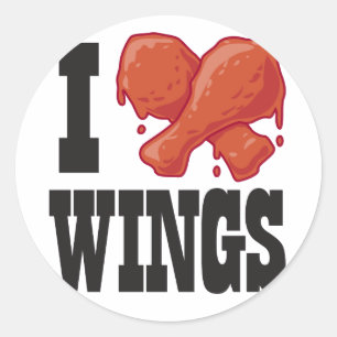 Ik hou van Chicken Wings Ronde Sticker