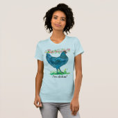 Ik hou van Chickens Blue Hen Waterverf T-shirt (Voorkant volledig)