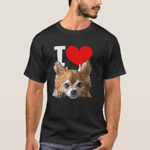 Ik hou van Chihuahua Langharige Hond T-shirt