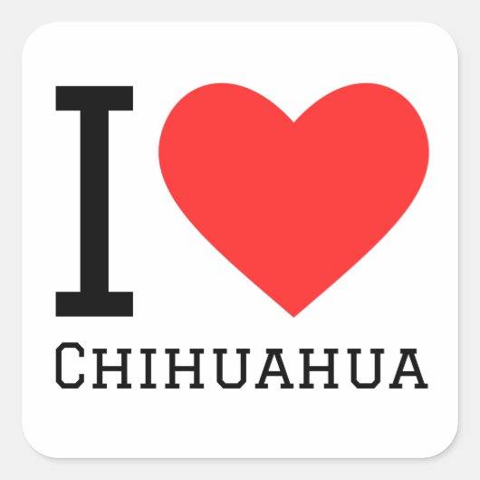 Ik hou van chihuahua vierkante sticker (Voorkant)