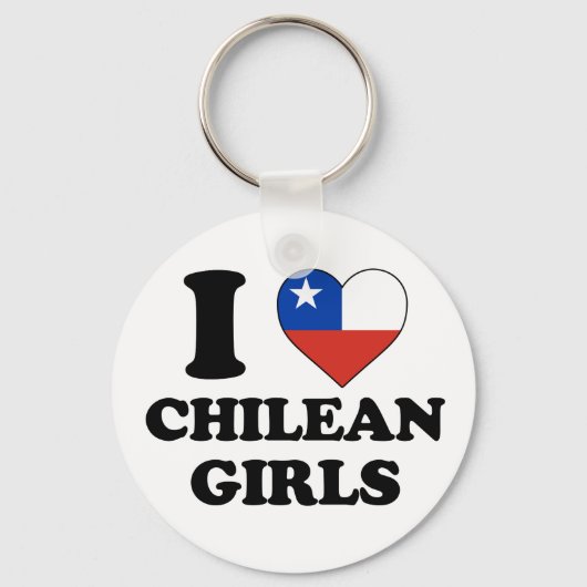 Ik hou van Chileense meisjes Sleutelhanger (Voorkant)