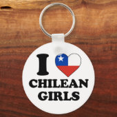 Ik hou van Chileense meisjes Sleutelhanger (Voorkant)
