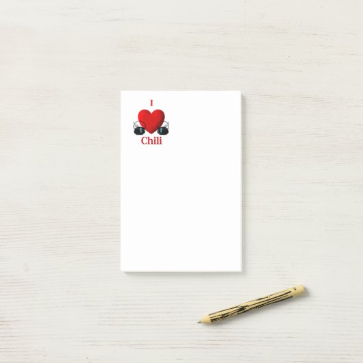 Ik hou van chili post-it® notes (Op bureau)