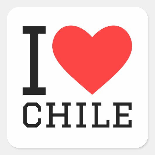Ik hou van chili vierkante sticker (Voorkant)