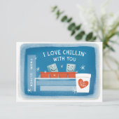 Ik hou van Chillin met je ijskubusValentijn Kaart (Staand voorkant)