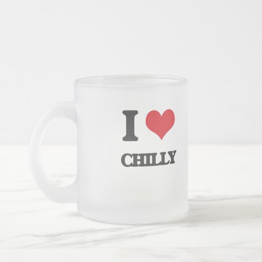Ik hou van Chilly Matglas Koffiemok (Links)