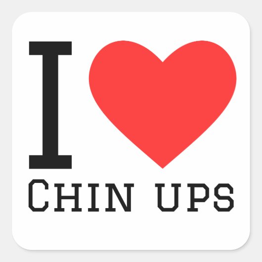 Ik hou van chin ups vierkante sticker (Voorkant)