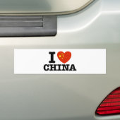 Ik hou van China Bumpersticker (Op auto)