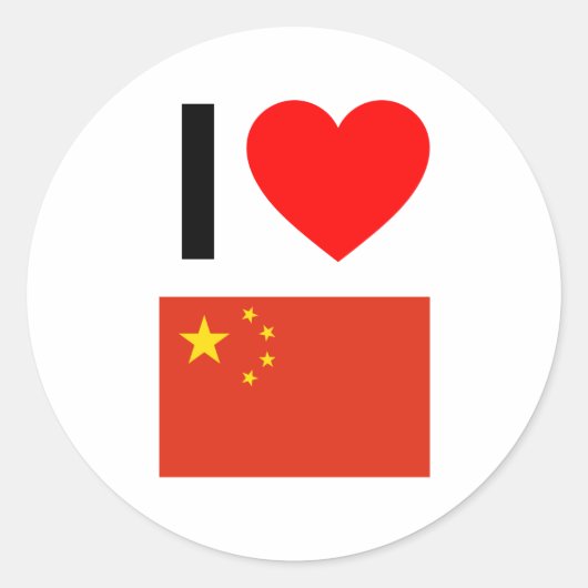 ik hou van china ronde sticker (Voorkant)