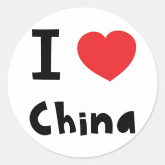 Ik hou van China Ronde Sticker
