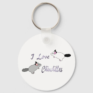 Ik hou van chinchillas sleutelketen sleutelhanger