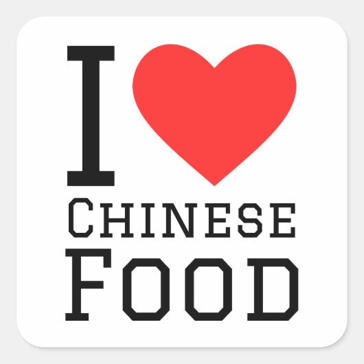 Ik hou van Chinees eten Vierkante Sticker (Voorkant)
