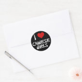 Ik hou van Chinese meisjes Ronde Sticker (Envelop)