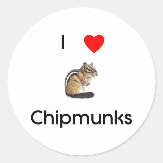 Ik hou van chipmunks Sticker (Voorkant)