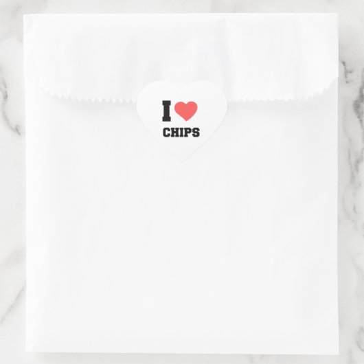 ik hou van chips hart sticker (Tas)