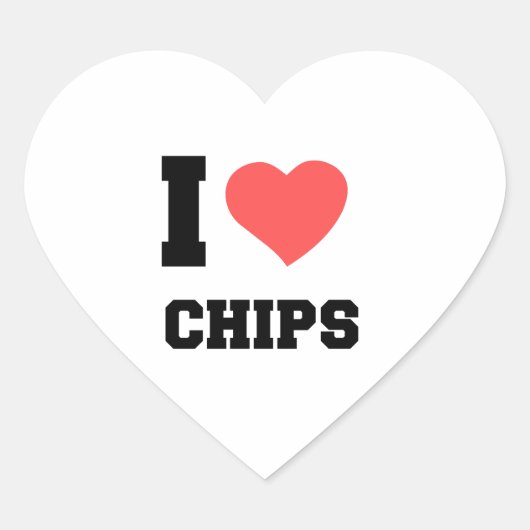 ik hou van chips hart sticker (Voorkant)