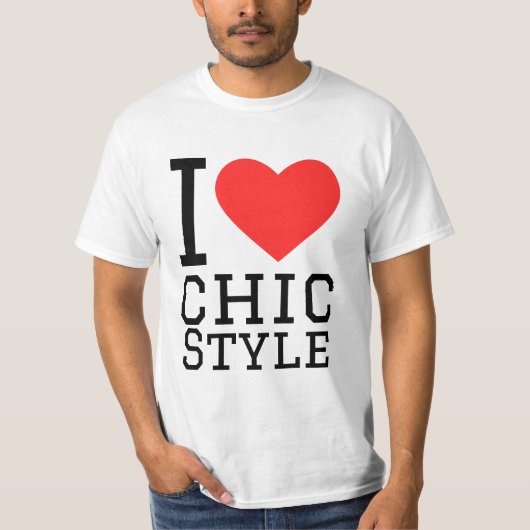Ik hou van chique stijl t-shirt (Voorkant)
