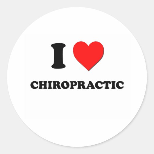 Ik hou van Chiropractic Ronde Sticker (Voorkant)
