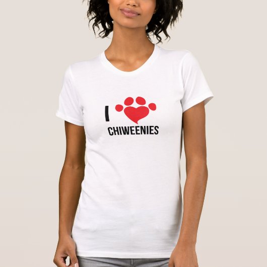 Ik hou van CHIWEENIES Womans T-Shirt (Voorkant)