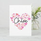 Ik hou van Chloe Bedankkaart (Staand voorkant)