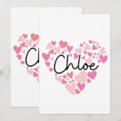 Ik hou van Chloe Bedankkaart (Voorkant / Achterkant)